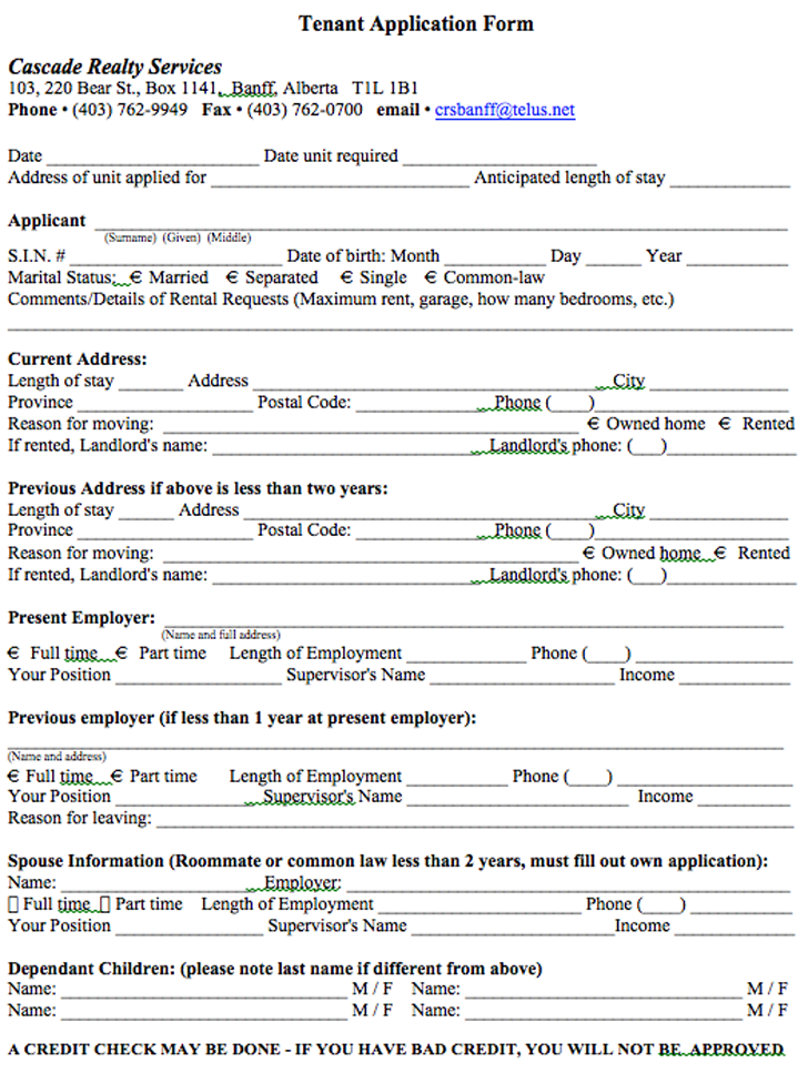 Detail Rental Application Form Template Nomer 41