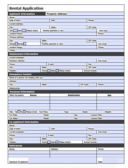 Detail Rental Application Form Template Nomer 46