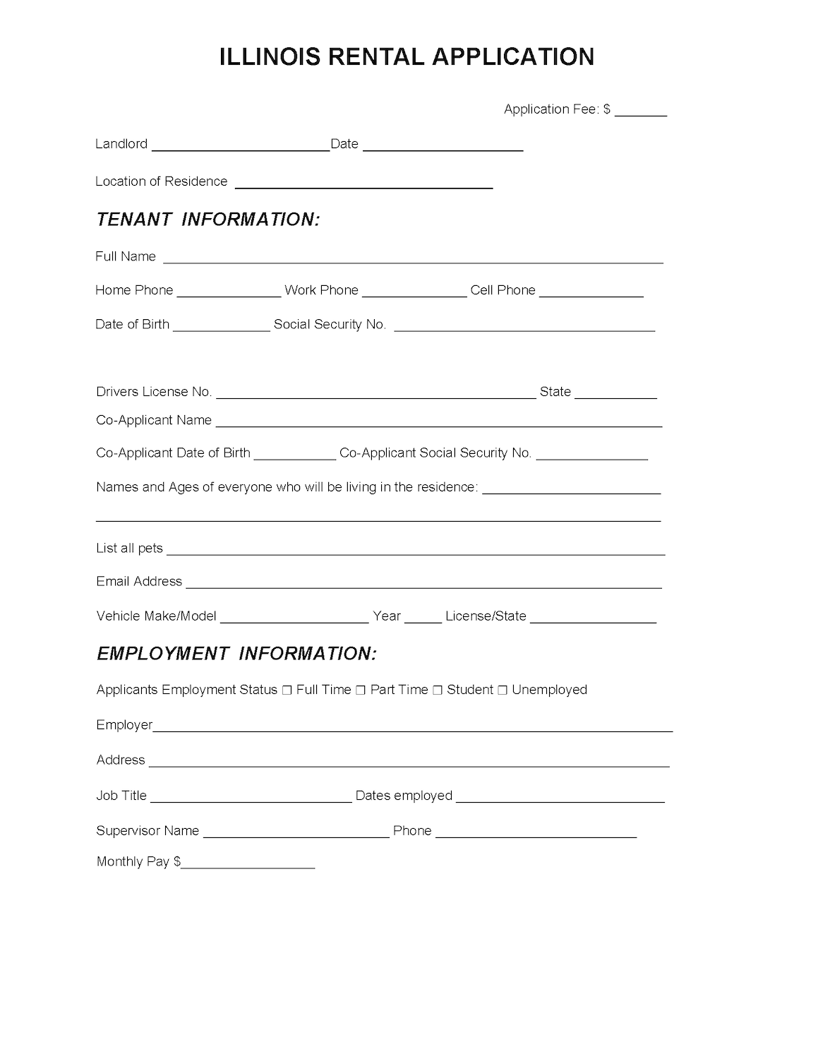 Detail Rental Application Form Template Nomer 52