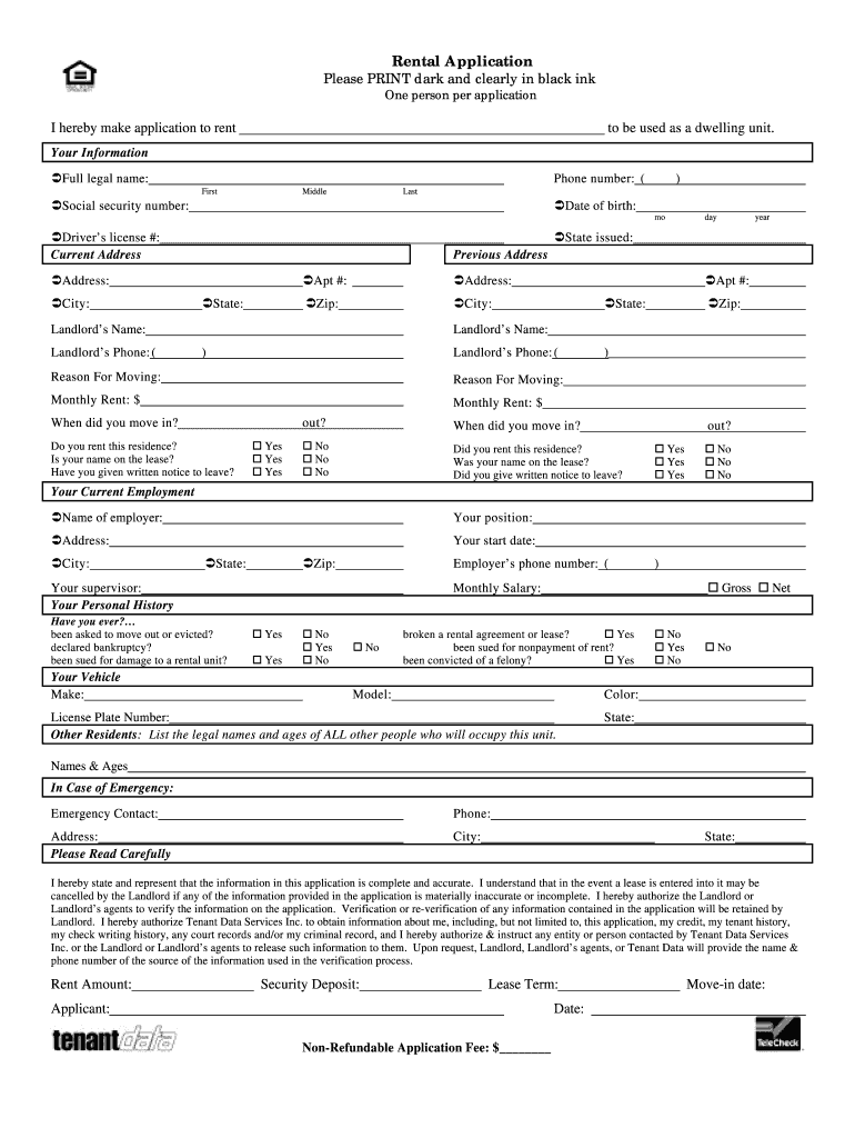 Detail Rental Application Form Template Nomer 53