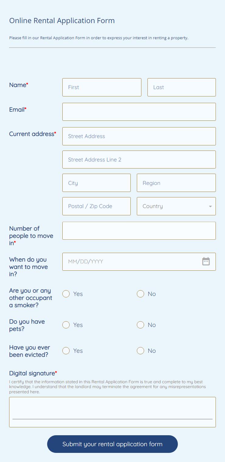 Detail Rental Application Form Template Nomer 54