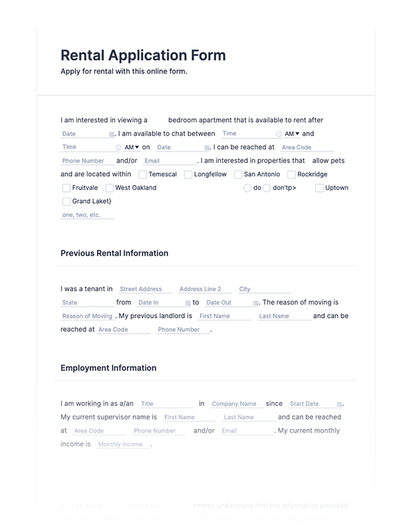 Detail Rental Application Form Template Nomer 55