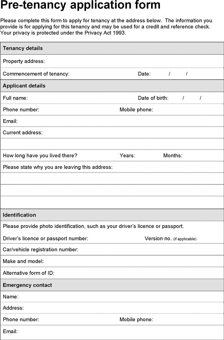 Detail Rental Application Form Template Nomer 56