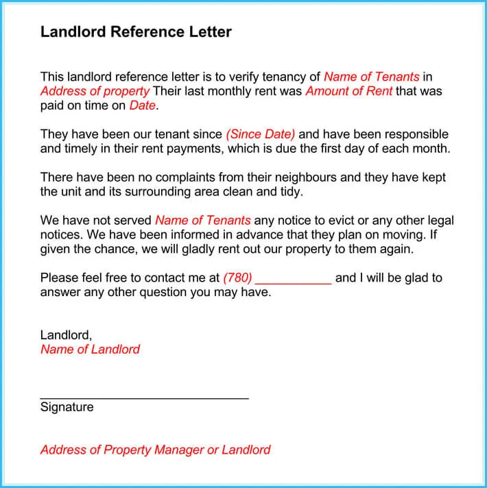 Detail Rental Reference Letter Template Nomer 20