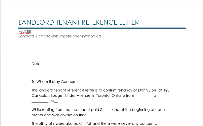 Detail Rental Reference Letter Template Nomer 38