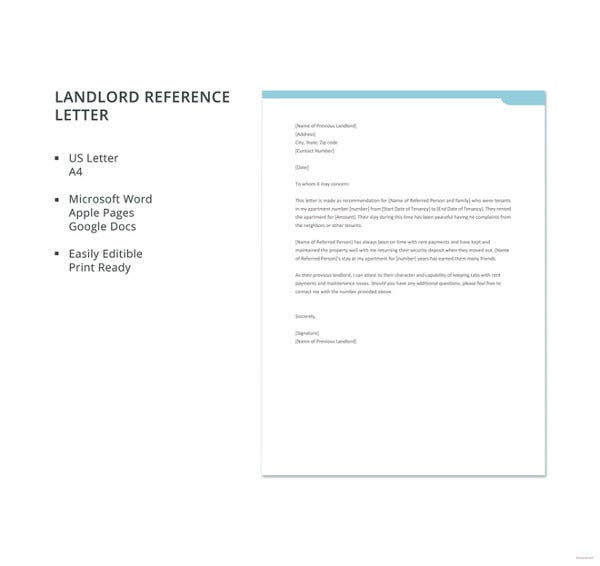 Detail Rental Reference Letter Template Nomer 50