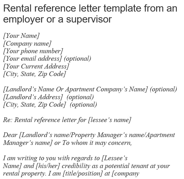 Detail Rental Reference Letter Template Nomer 52