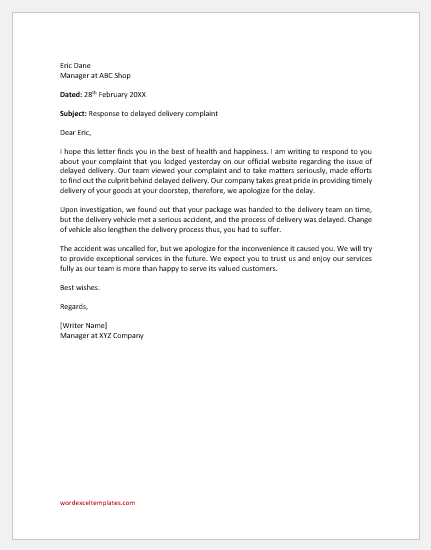 Detail Reply To Complaint Letter Template Nomer 23