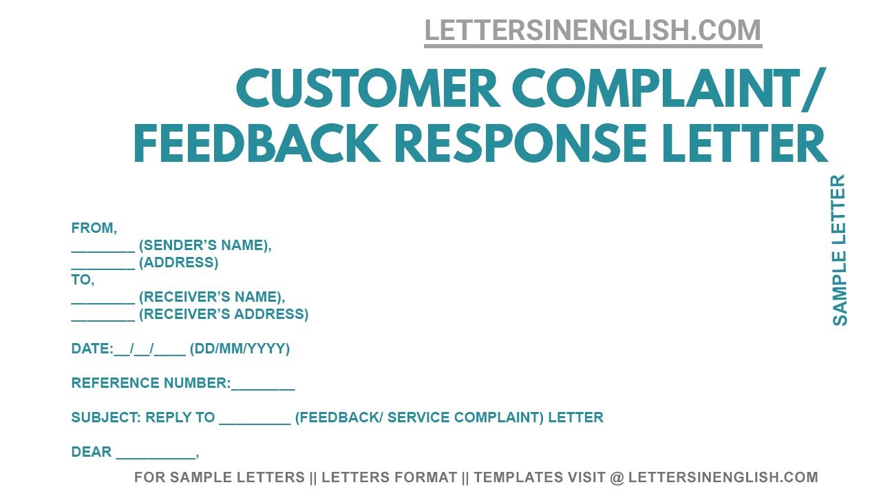 Download Reply To Complaint Letter Template Nomer 41