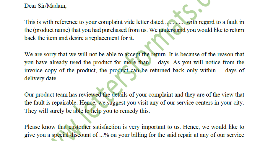 Detail Reply To Complaint Letter Template Nomer 51