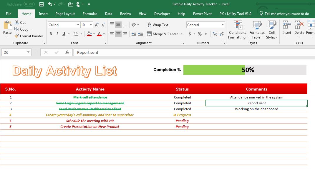 Detail Report Tracker Excel Template Nomer 41