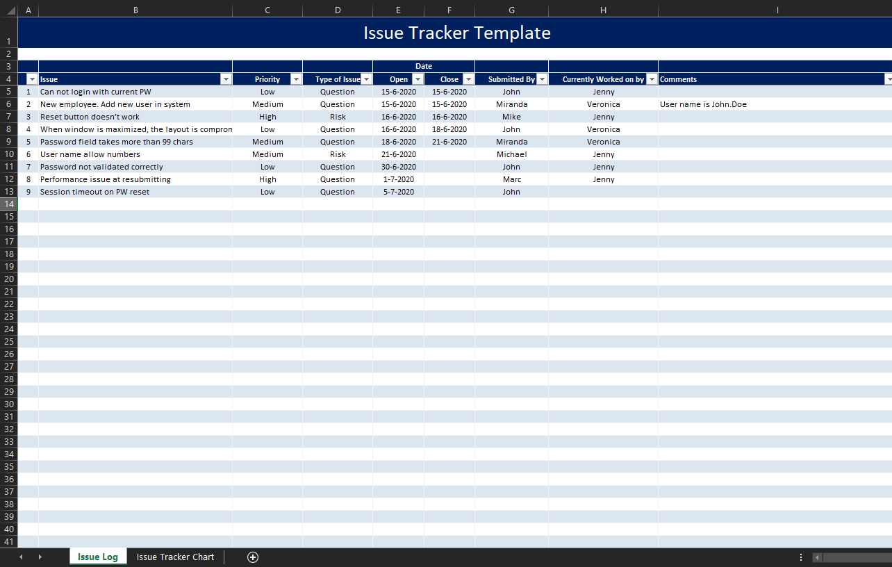 Detail Report Tracker Excel Template Nomer 45