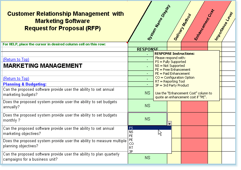 Detail Request For Proposal Evaluation Template Nomer 16
