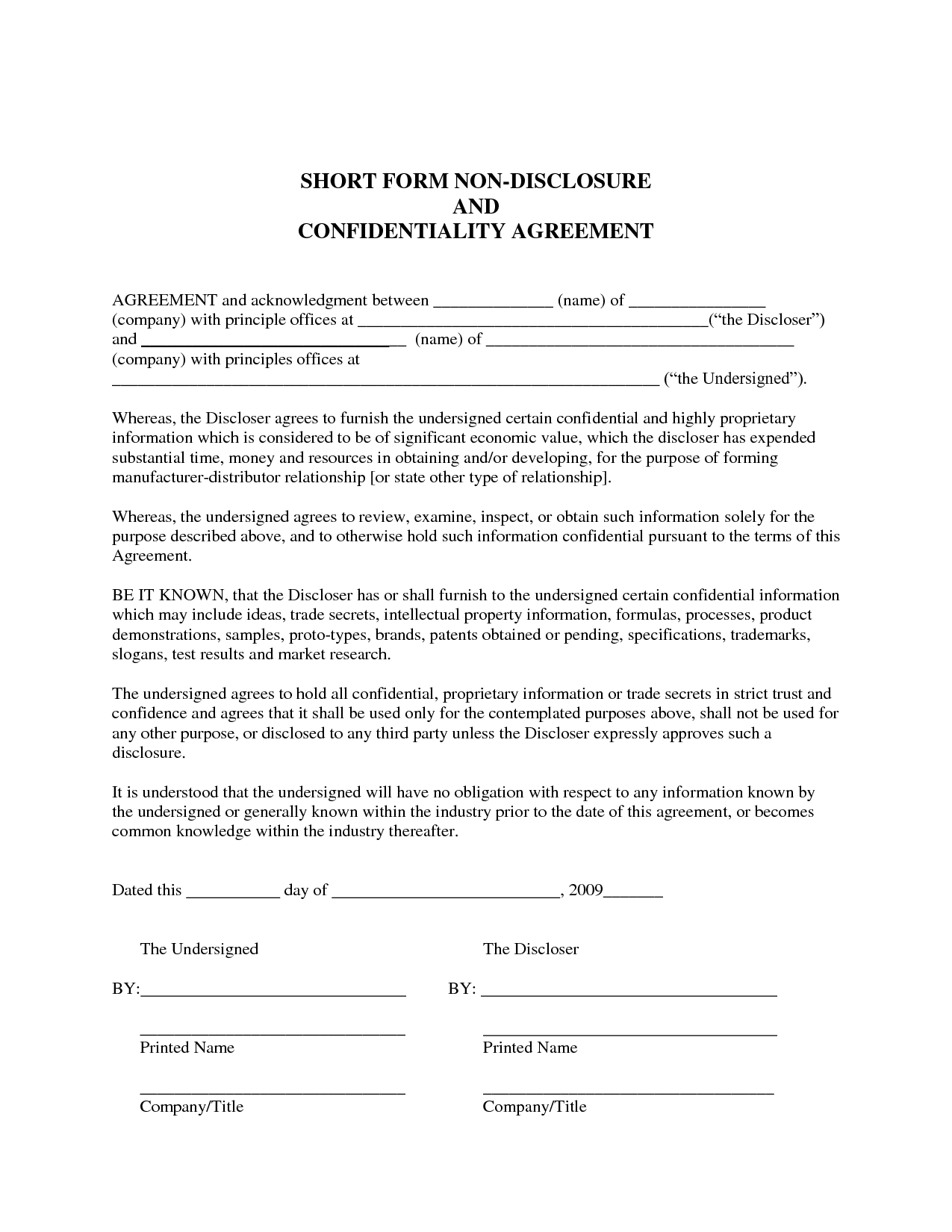 Detail Research Confidentiality Agreement Template Nomer 16