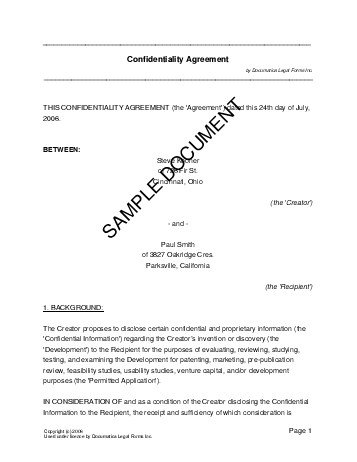 Detail Research Confidentiality Agreement Template Nomer 20