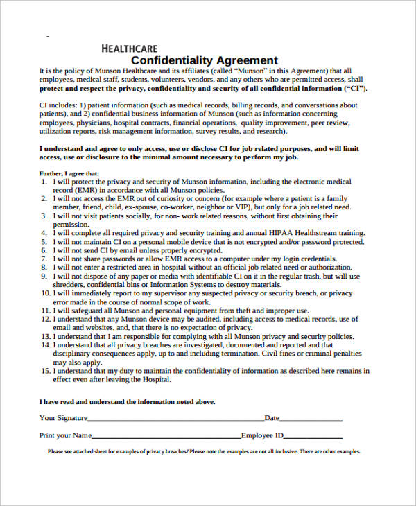 Detail Research Confidentiality Agreement Template Nomer 43