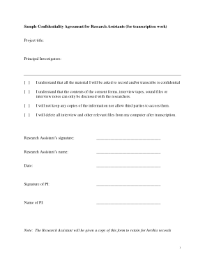 Detail Research Confidentiality Agreement Template Nomer 10