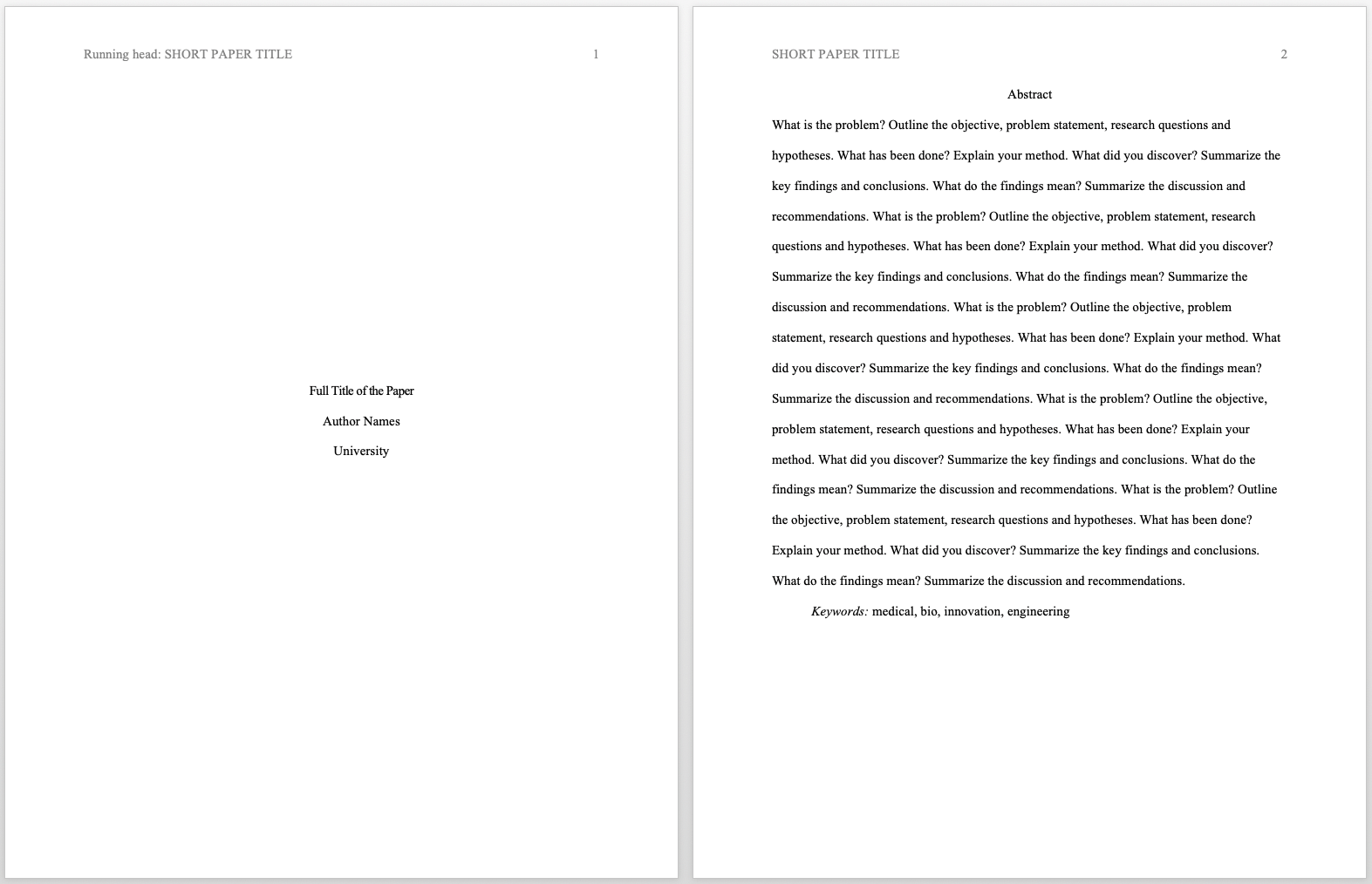 Research Paper Template Apa Style - KibrisPDR