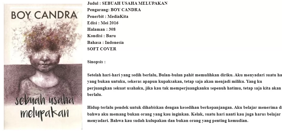 Detail Resensi Buku Sebuah Usaha Melupakan Nomer 40