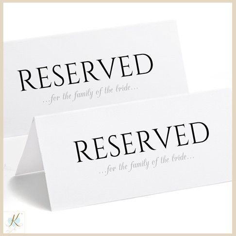 Detail Reserved Table Signs Template Nomer 14
