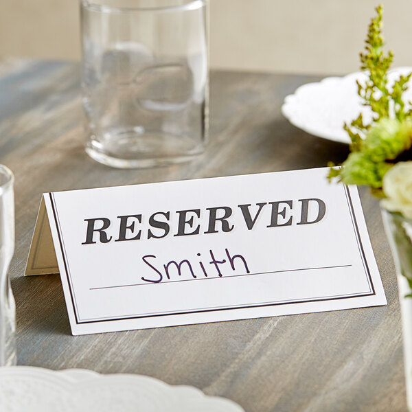 Detail Reserved Table Signs Template Nomer 32