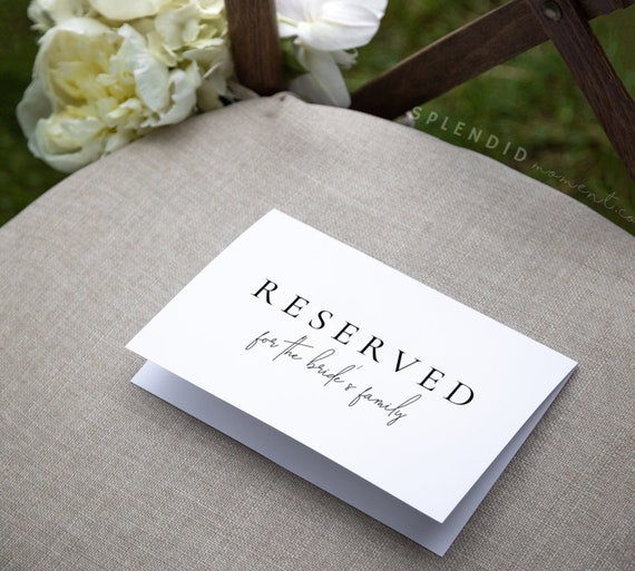 Detail Reserved Table Signs Template Nomer 45