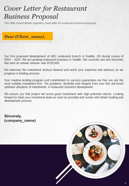 Detail Restaurant Business Proposal Template Nomer 36