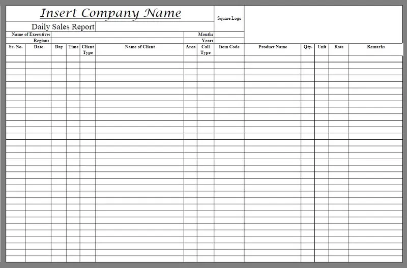 Detail Restaurant Daily Sales Report Template Free Nomer 14