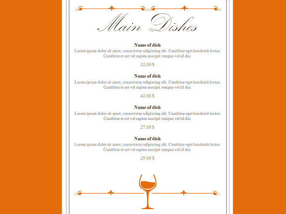 Detail Restaurant Menu Powerpoint Template Nomer 11