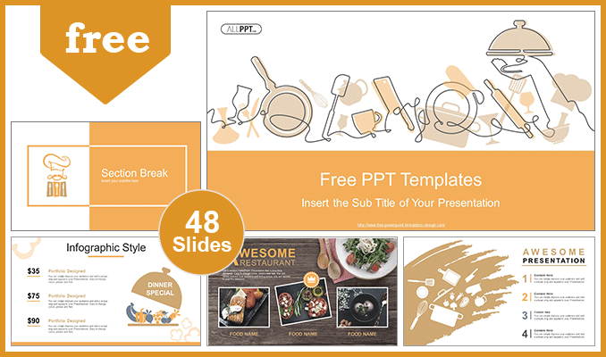 Detail Restaurant Menu Powerpoint Template Nomer 14