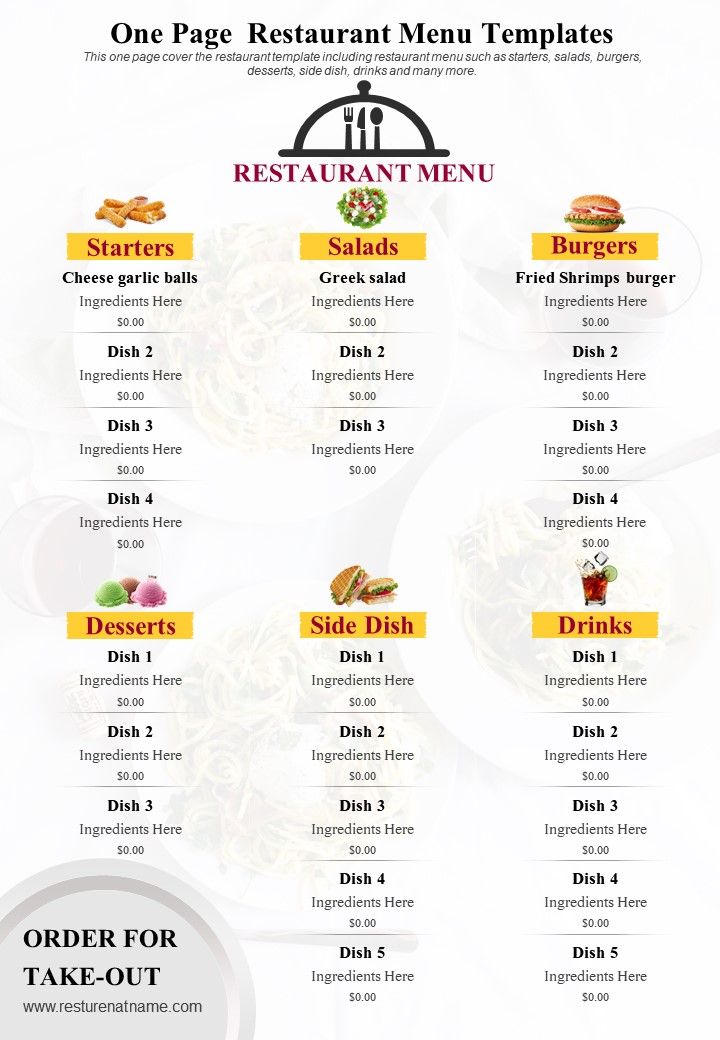 Detail Restaurant Menu Powerpoint Template Nomer 18