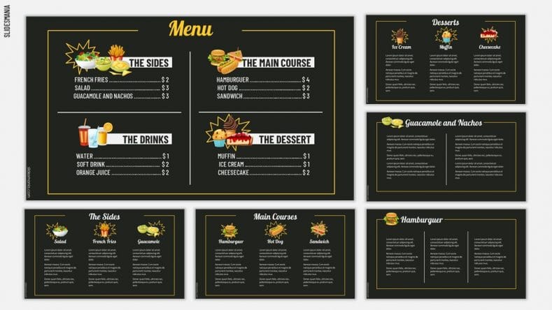 Detail Restaurant Menu Powerpoint Template Nomer 3