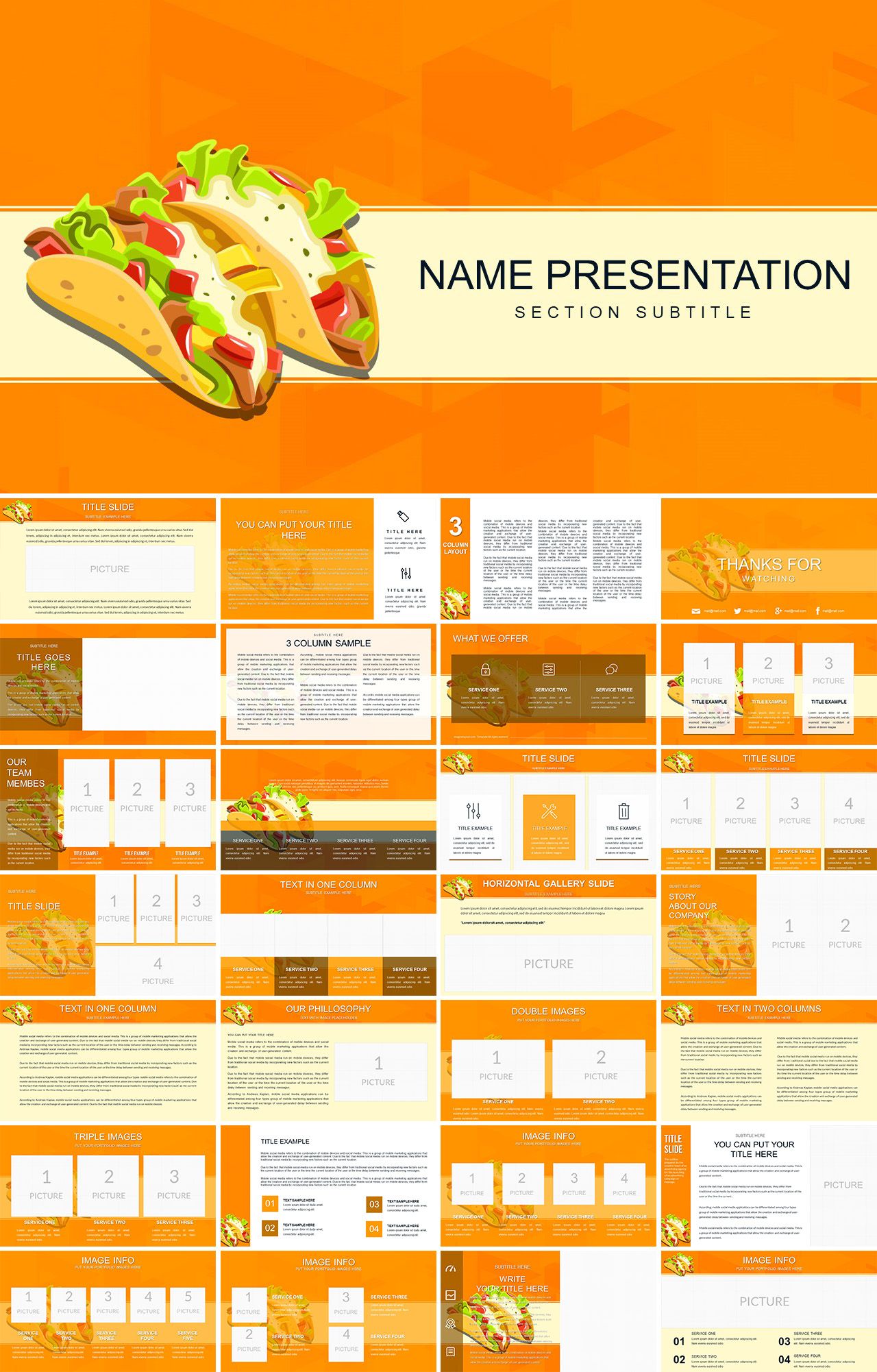 Detail Restaurant Menu Powerpoint Template Nomer 27