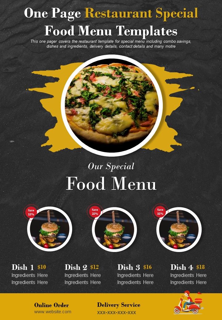 Detail Restaurant Menu Powerpoint Template Nomer 29