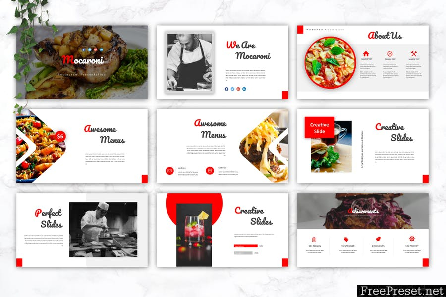 Detail Restaurant Menu Powerpoint Template Nomer 34