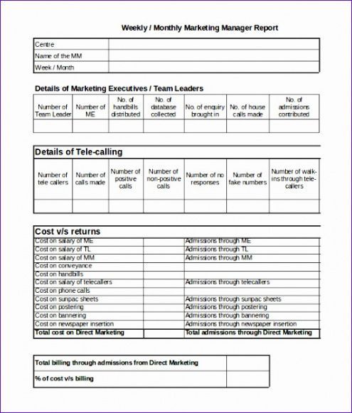 Detail Restaurant Monthly Report Template Nomer 2