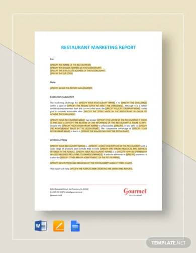 Detail Restaurant Monthly Report Template Nomer 6