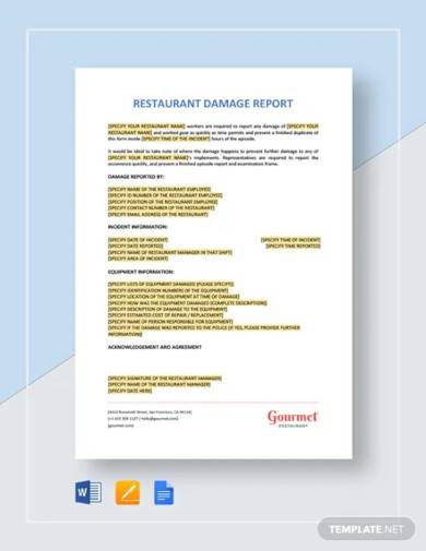 Detail Restaurant Monthly Report Template Nomer 7