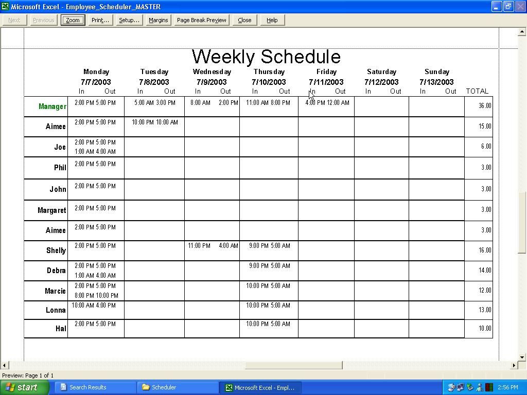 Detail Restaurant Work Schedule Template Nomer 8