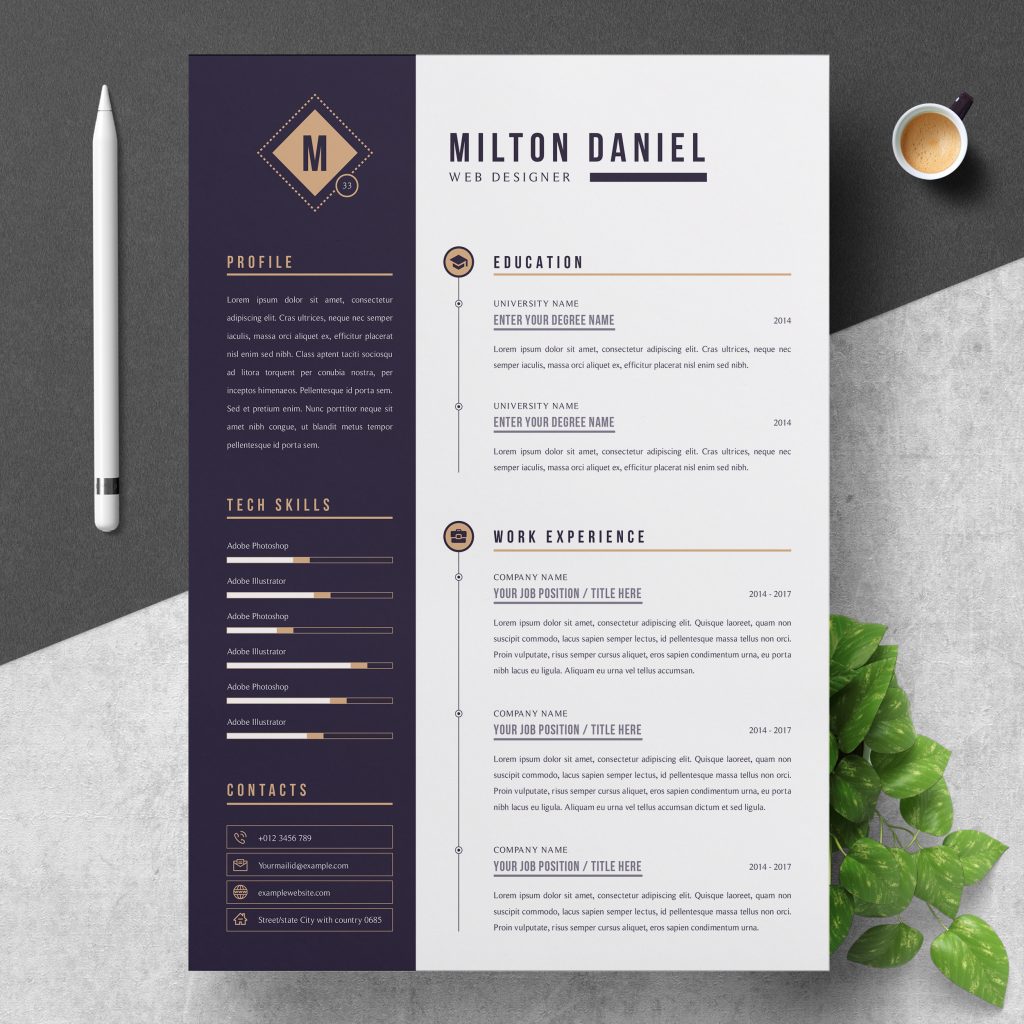 Detail Resume 2020 Template Nomer 20