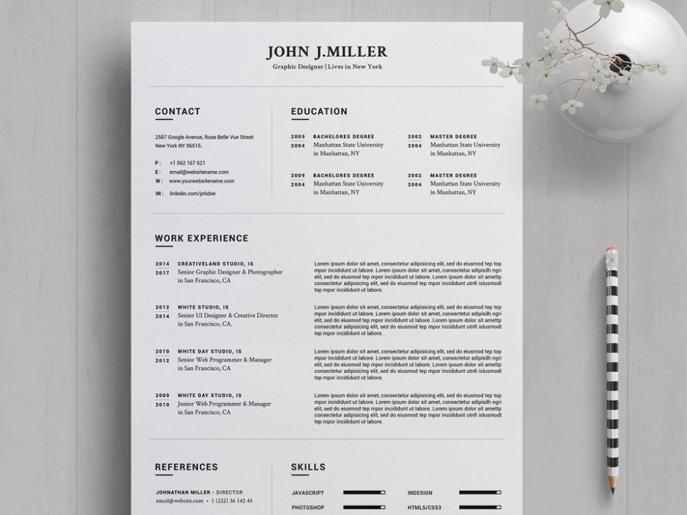 Detail Resume 2020 Template Nomer 4