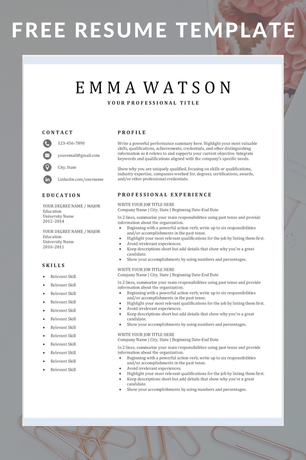 Detail Resume 2020 Template Nomer 31