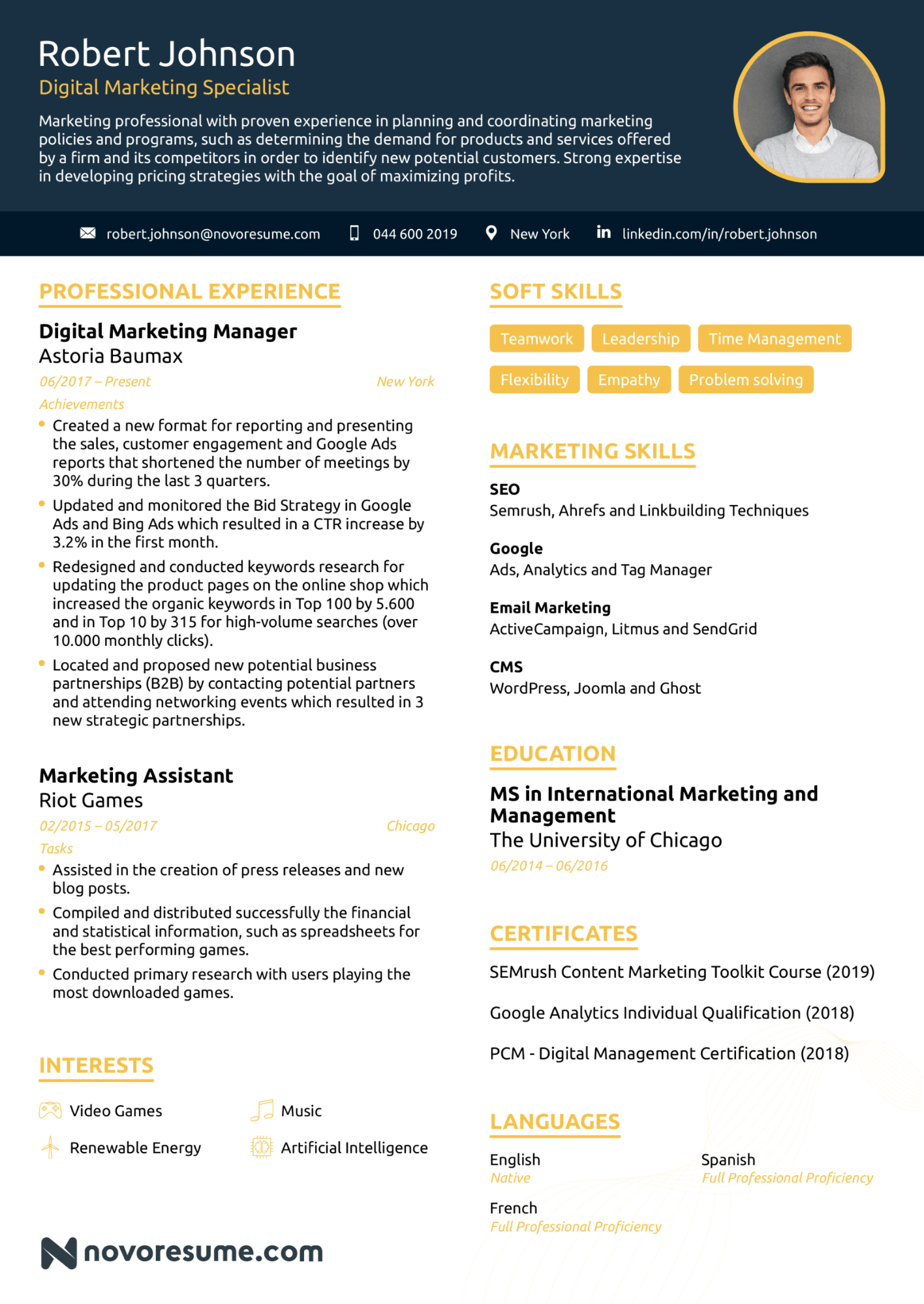 Detail Resume 2020 Template Nomer 5