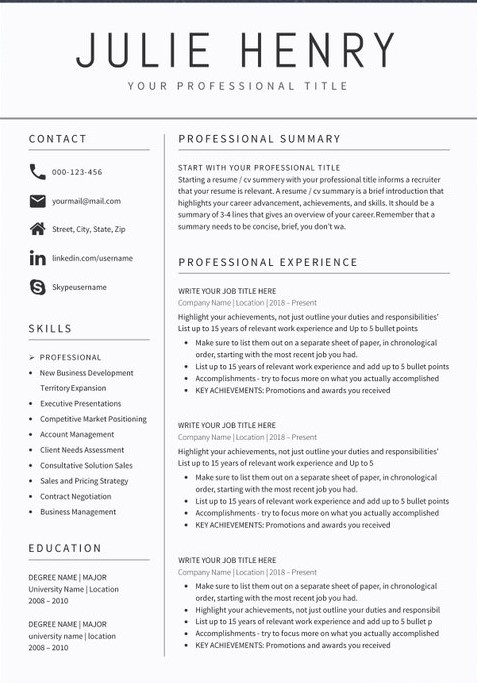 Detail Resume 2020 Template Nomer 43