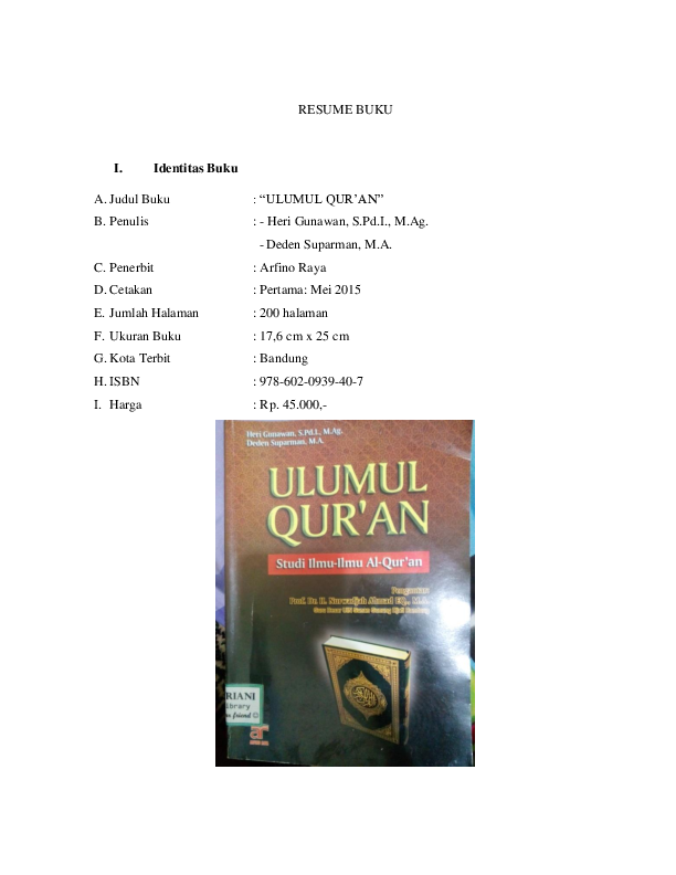 Resume Buku Ulumul Quran - KibrisPDR