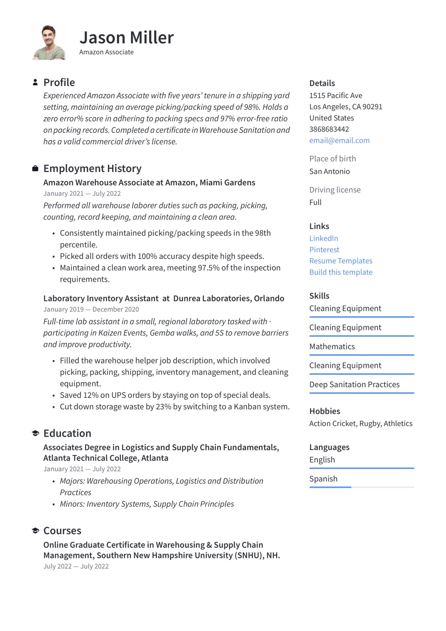 Detail Resume Template Download Nomer 16