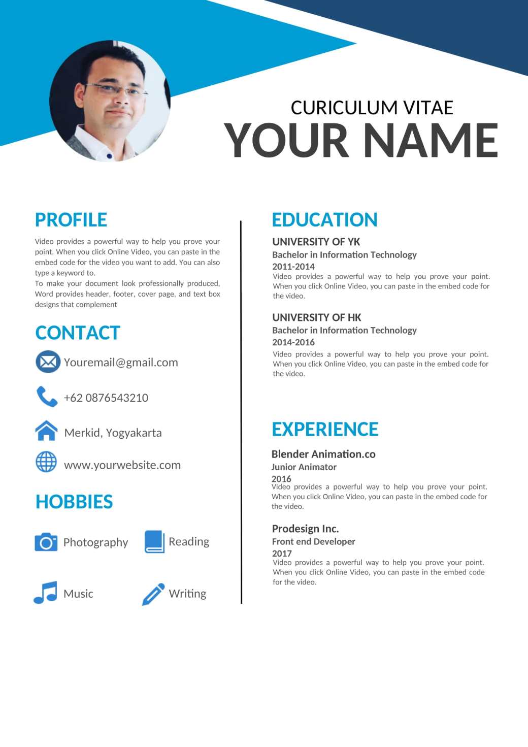 Detail Resume Template Download Nomer 35