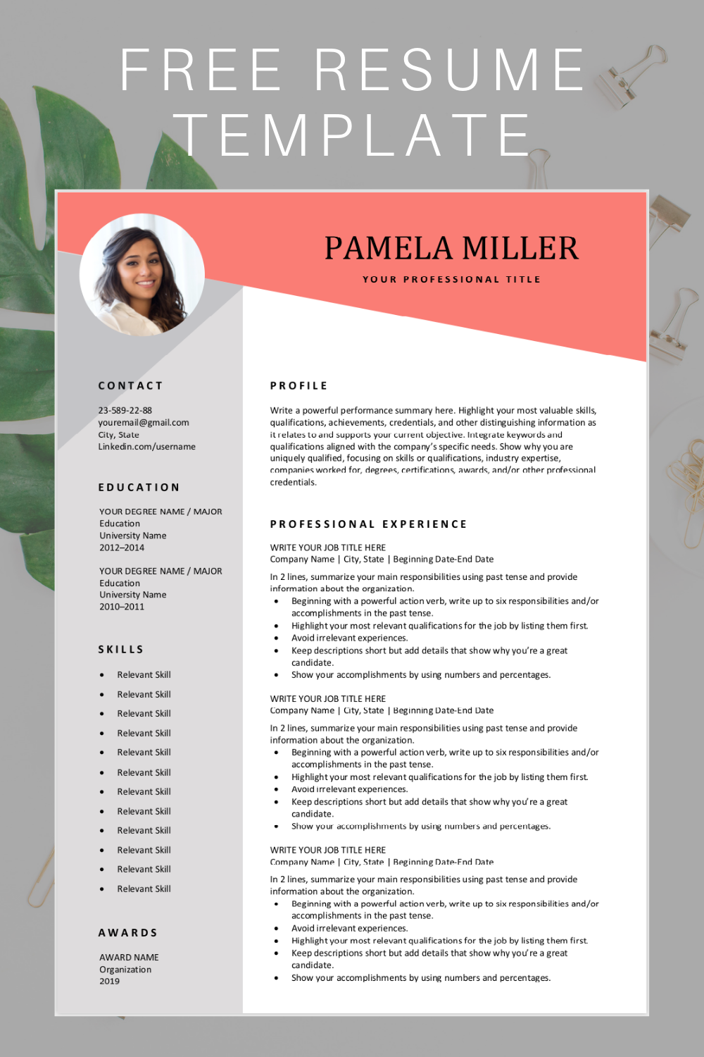 Detail Resume Template Free Download Nomer 43