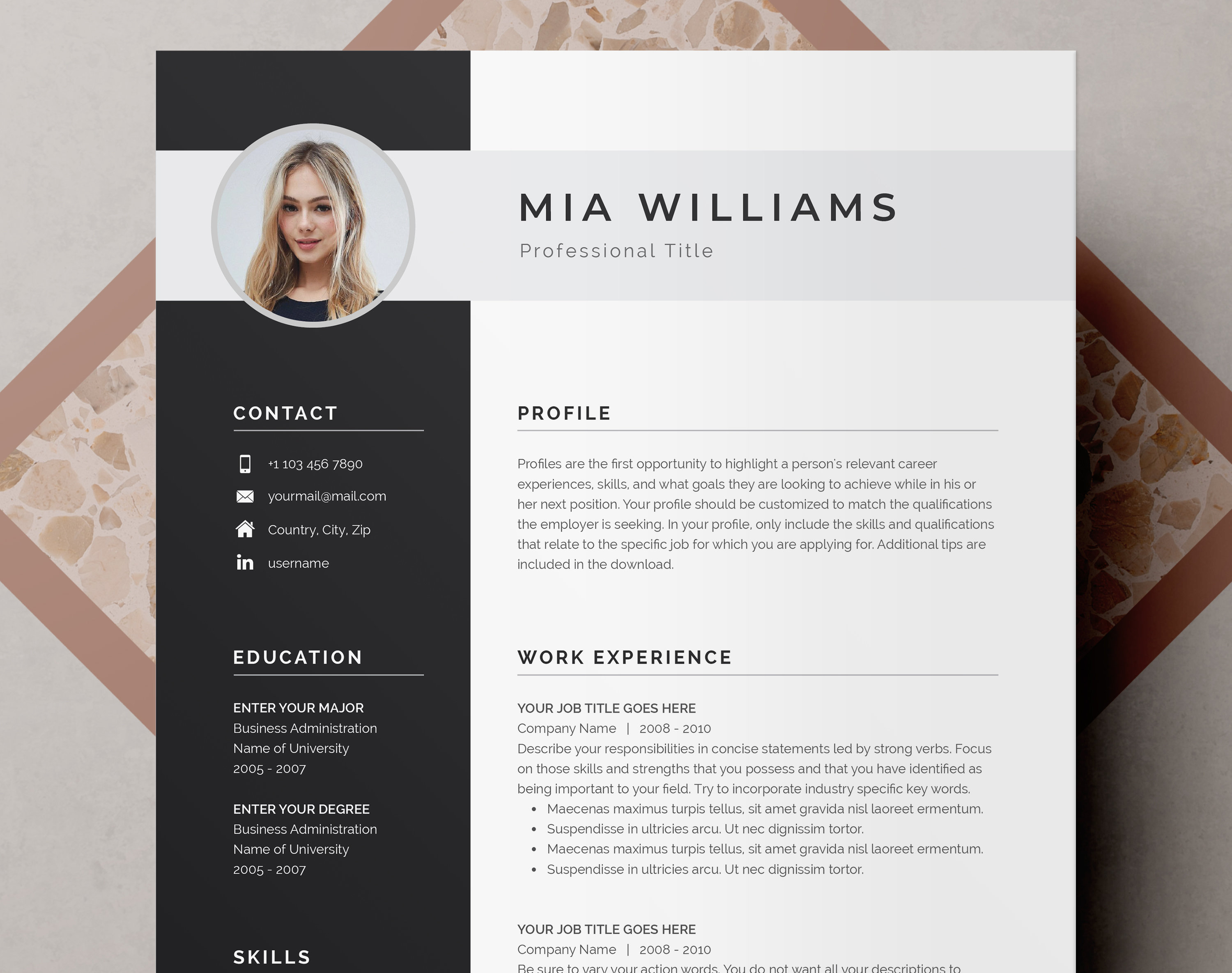 Detail Resume Template With Picture Nomer 4