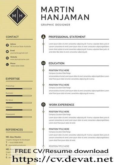 Detail Resume Template With Picture Free Download Nomer 42